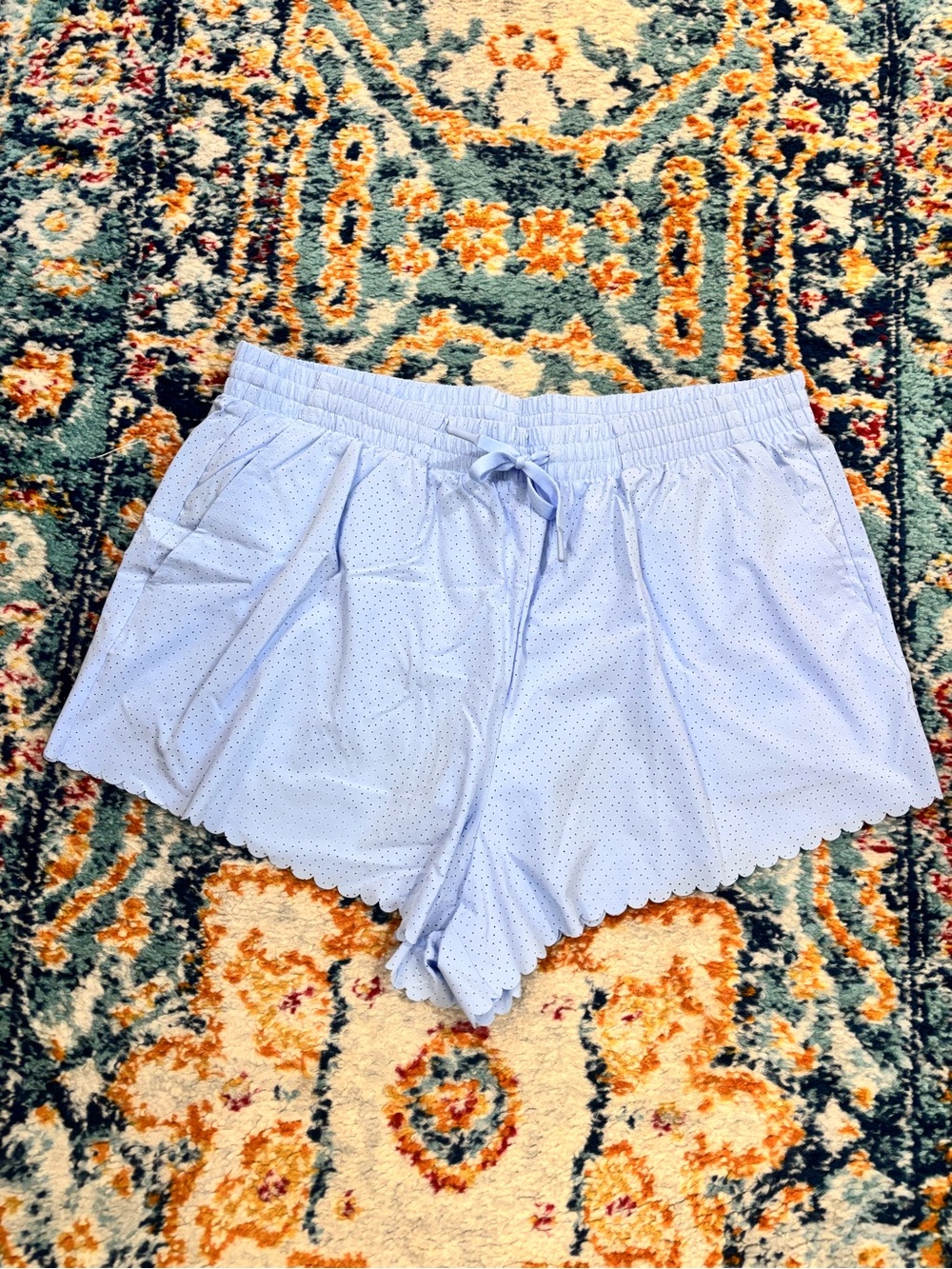 all in motion Light Blue High-Waist Eyelet Lounge Shorts